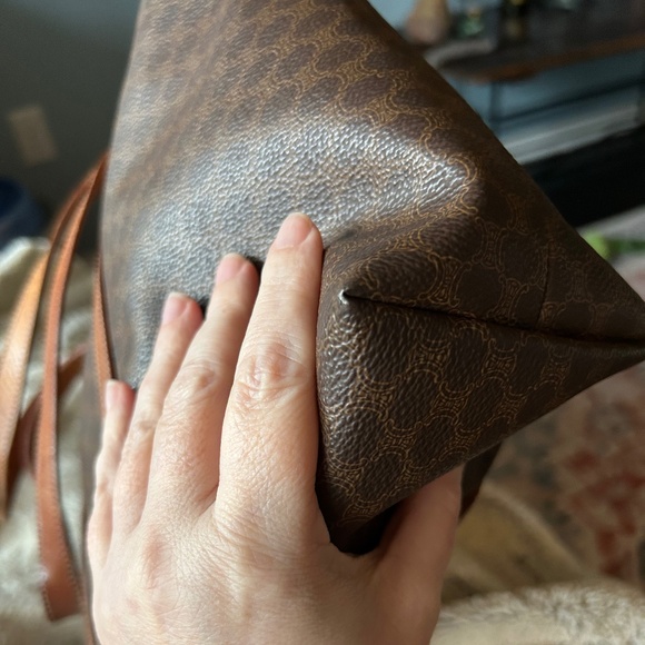 AUTHENTIC CELINE Vintage Macadam Canvas & Leather Tote - Picture 11 of 16